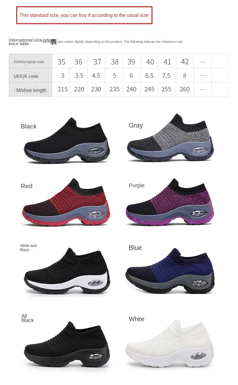 Women Sneakers Summer Fashion Black Sports Casual Shoes Breathable Mesh Lightweight Air Cushion Non-Slip Running Shoe Zapatillas Pi-Mart