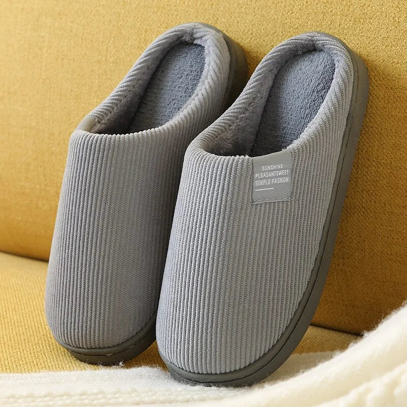 Women's Men's Thick Soft Bottom Home Slippers Household Plush Slippers Anti-slip Thermal Slippers Indoor Winter LadyShow.Store