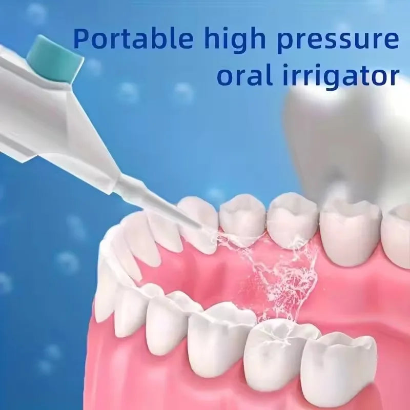 Portable High Pressure Oral Irrigator Household Dental Floss Manual Water Toothpick for Teeth Cleaning Tri Light Beauty
