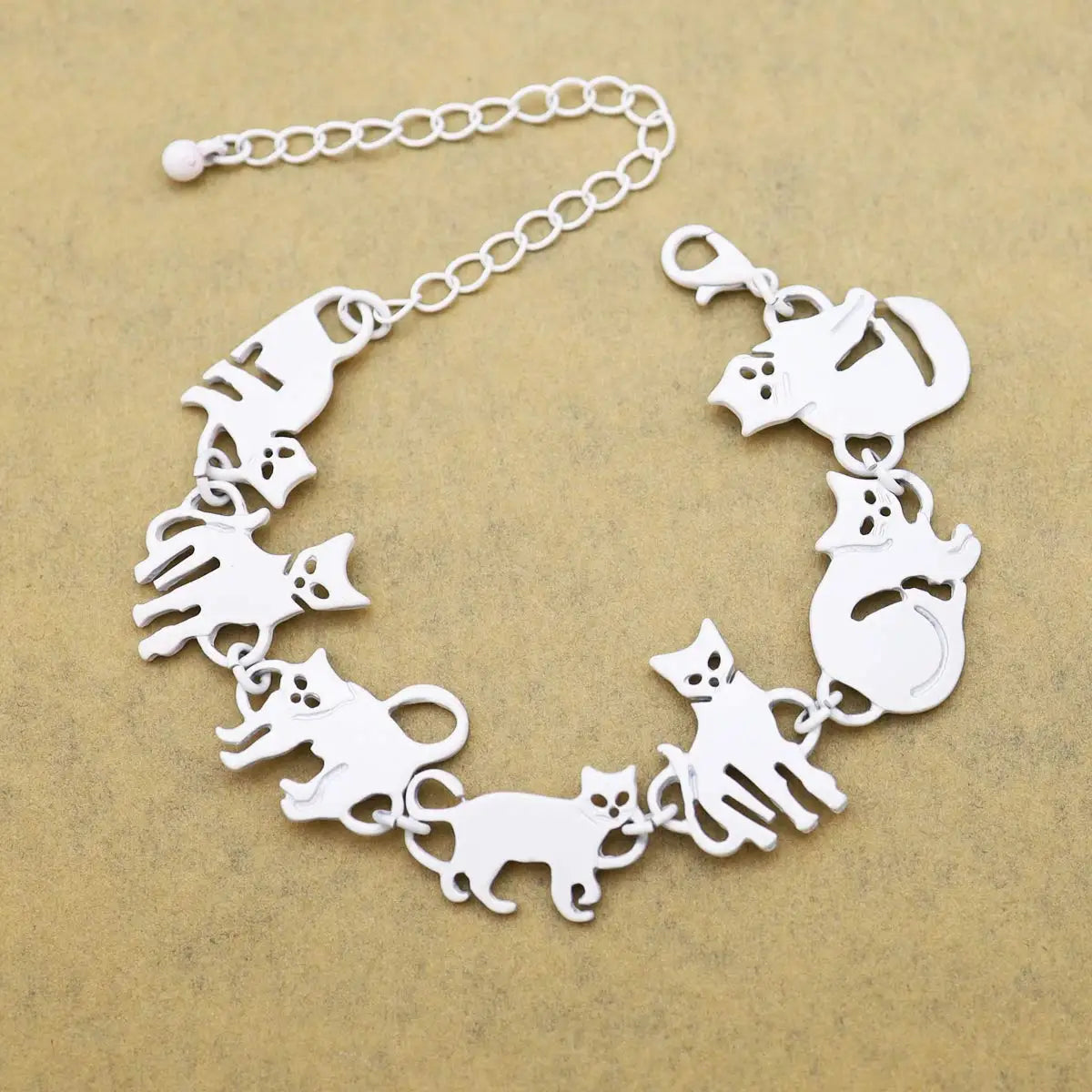 Clearance_Cat Pendant Charm Chain Link Bracelets For Women Cowgirl Cuff Bangles Fashion Jewelry Egyptian Bastet Pulseira Accesso Pi-Mart