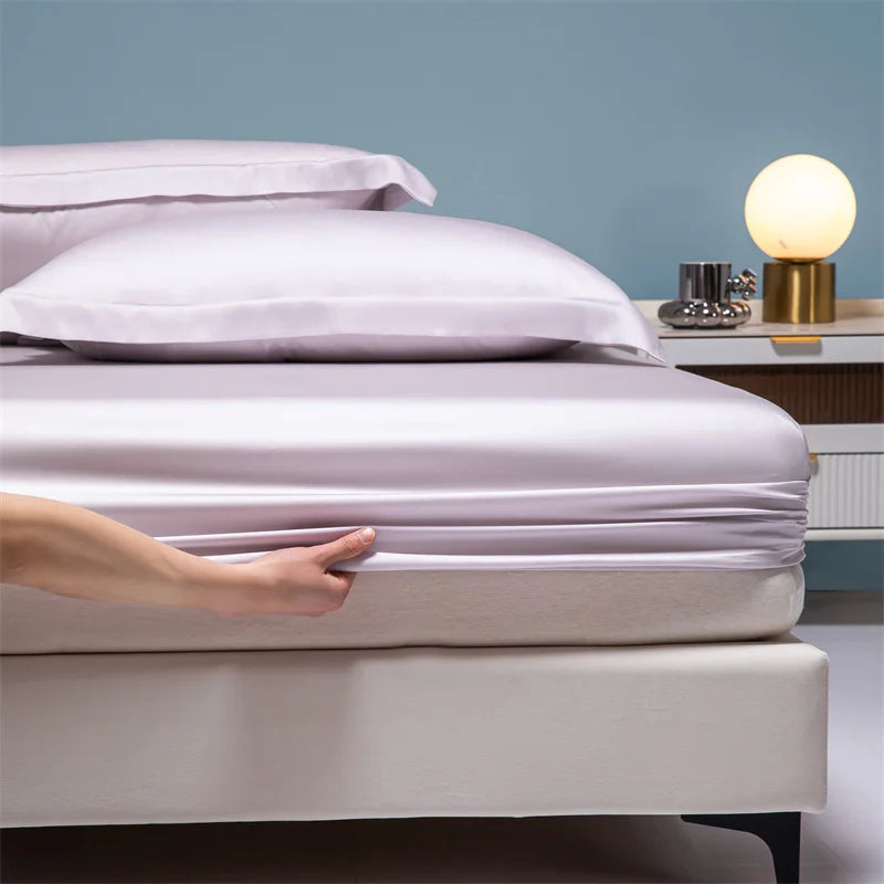 Luxury 100% Bamboo Bed Sheet Set with Fitted Sheets Flat Bedsheet Pillowcase Double Queen King Size Bedding Sets Smooth Silky LadyShow.Store