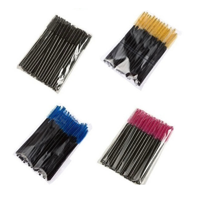 5/50Pcs Black Lashes Brush Cosmetics False Eyelashes Supplies Reusable Makeup Brushes Eyebrow Brush Mascara Wands Make Up Tools Pi-Mart