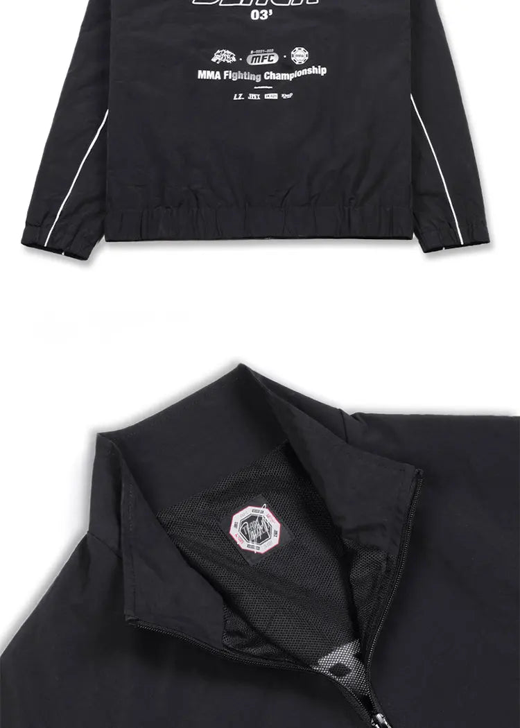 Jinx Team Black Jacket Unisex Windbreaker Sports Coat Men Women Loose Track Activewear Long Sleeve Top Embroidery Y2k Outerwears Pi-Mart
