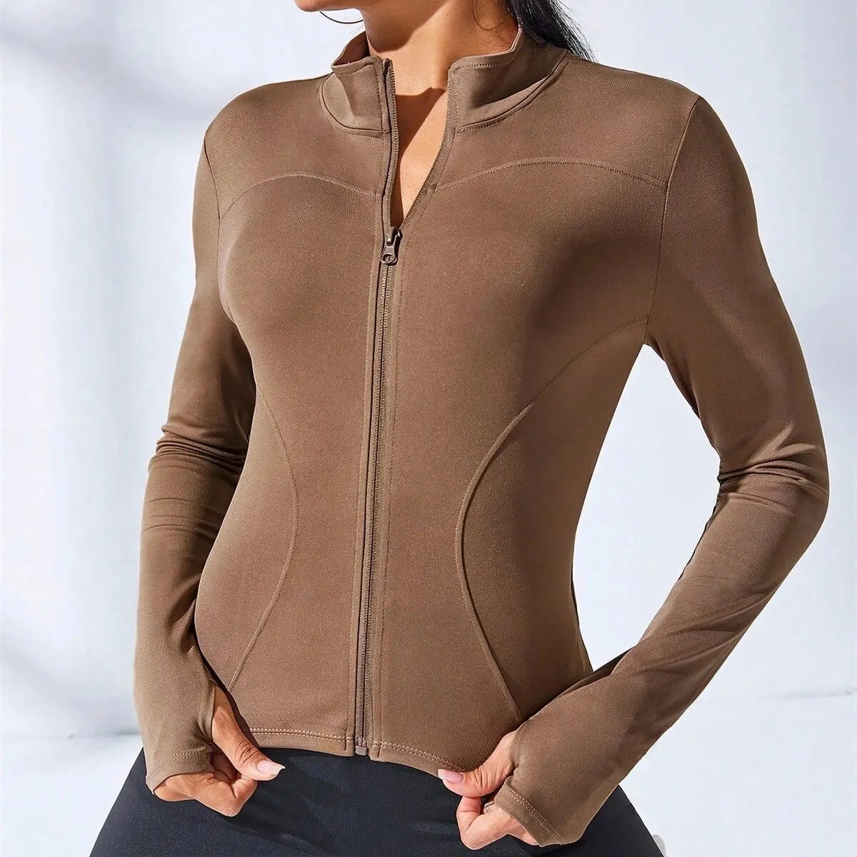 2024 New Yoga Coat Short Sports Jacket WOMEN'S Fitness Clothes Slimming Body Sculpting Zipper Yoga Jacket Pi-Mart