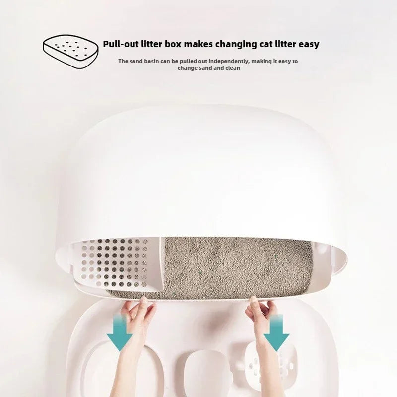 Makesure Cat Litter Box Fully Enclosed Cat Toilet Pet Supplies High-value Cat Toilet Automatic Self-cleaning Litter Box Pi-Mart