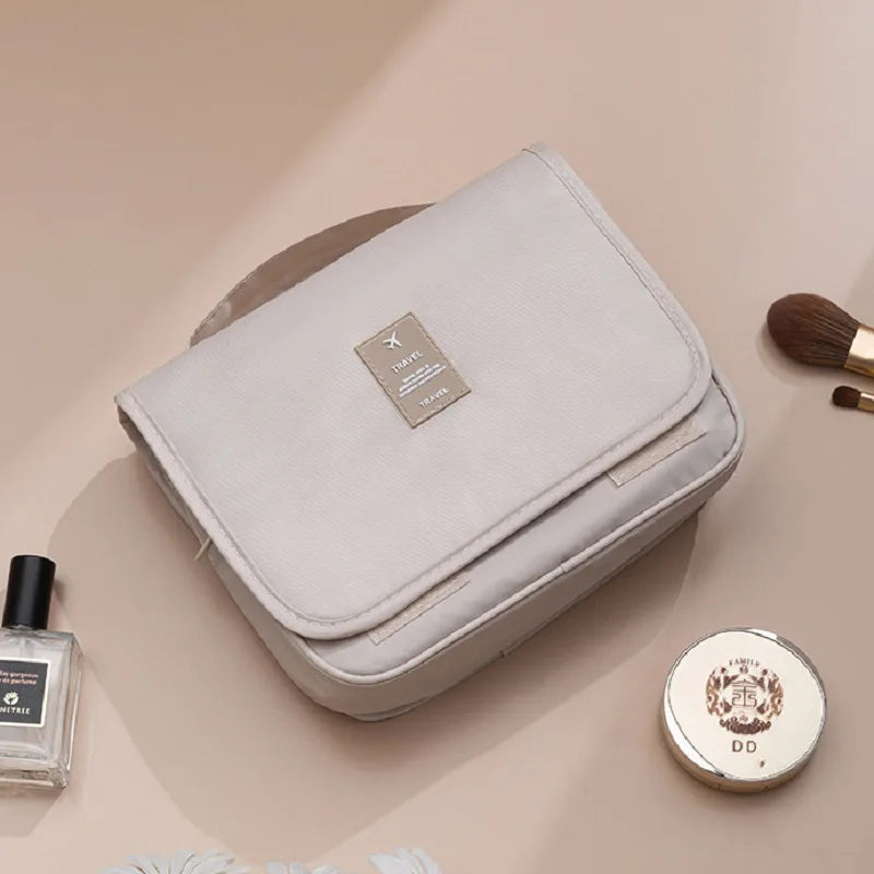 Travel Hanging Makeup Bag Large Capacity Portable Hand-held Storage Wash Bag with Simple Hook for Cosmetic Organization Pi-Mart