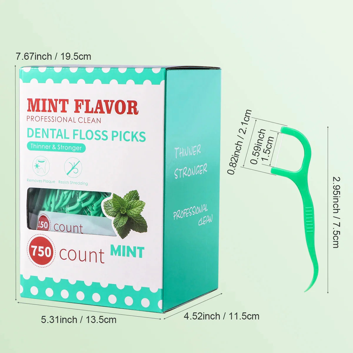 Mint dental floss stick - home portable disposable care dental floss stick - oral care - deep cleaning - interdental cleaning pr Tri Light Beauty