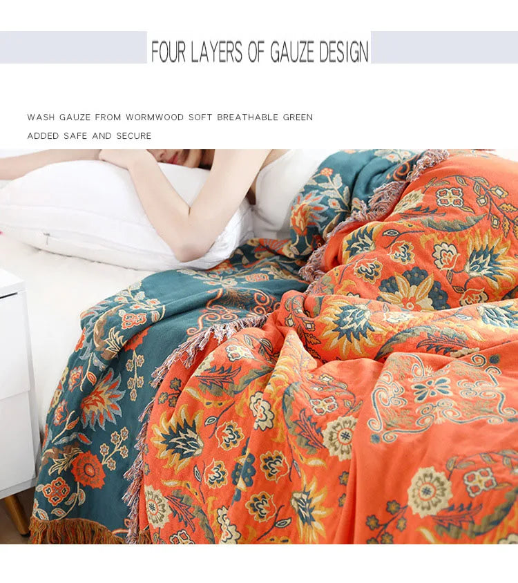 Nordic Throw Blanket For Beds Cotton Double Sided Sofa Cover Sofa Cushion Soft Blanket Leisure Bedspread Four Seasons Thin Quilt Pi-Mart
