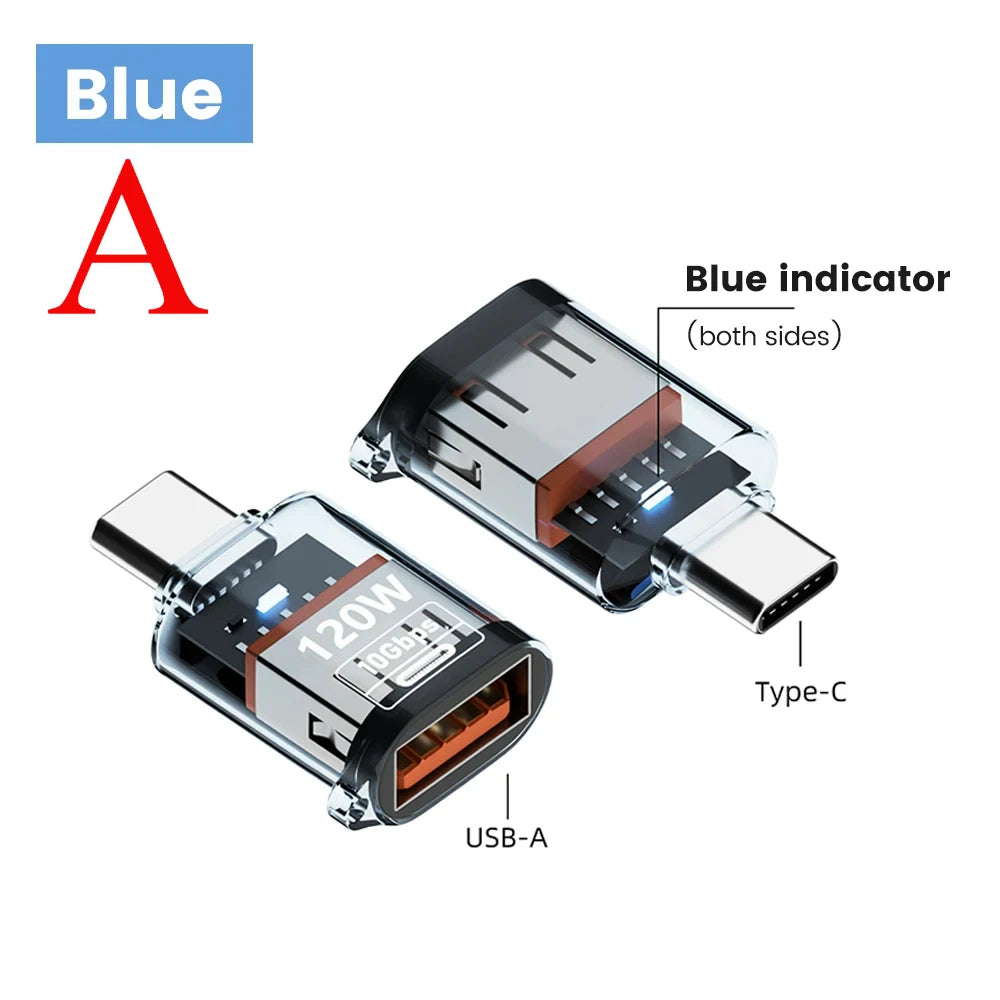 120W Fast Charging USB 3.2 To Type C Adapter OTG 10GB High Speed Data Audio Transfer for PC Tablet Xiaomi Huawei USB C Converter Pi-Mart