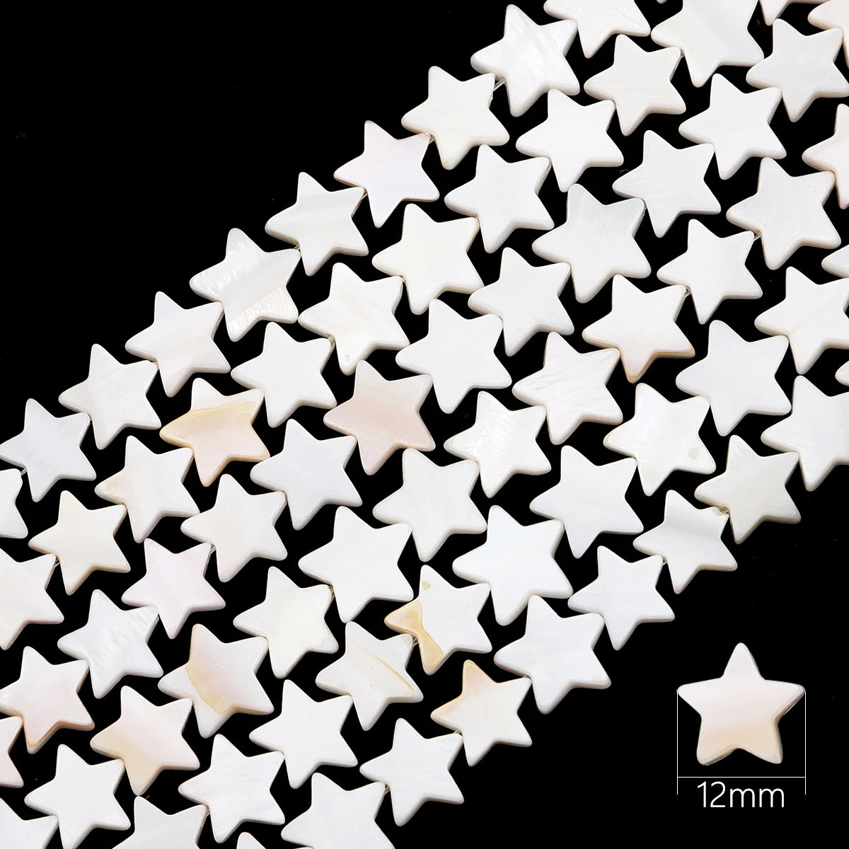 Natural Shell Beads Mother of Pearl Love Star Oval Round Flat Loose Spacer Beads for Jewelry Making DIY Charm Bracelet Necklace Pi-Mart