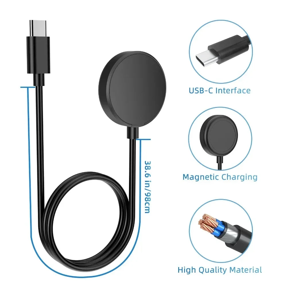 For Samsung Galaxy Watch 7/6/6 Classic/5/5 Pro/4/4 Classic Chargers USB-C Charger Smart Watch Accessories Replacement Charger LadyShow.Store