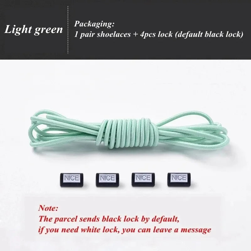 Fashion No Tie Shoelaces Elastic Laces Sneakers Flat Shoe Laces Without Ties Kids Adult Quick Shoelace One Size Fits All Shoes Pi-Mart