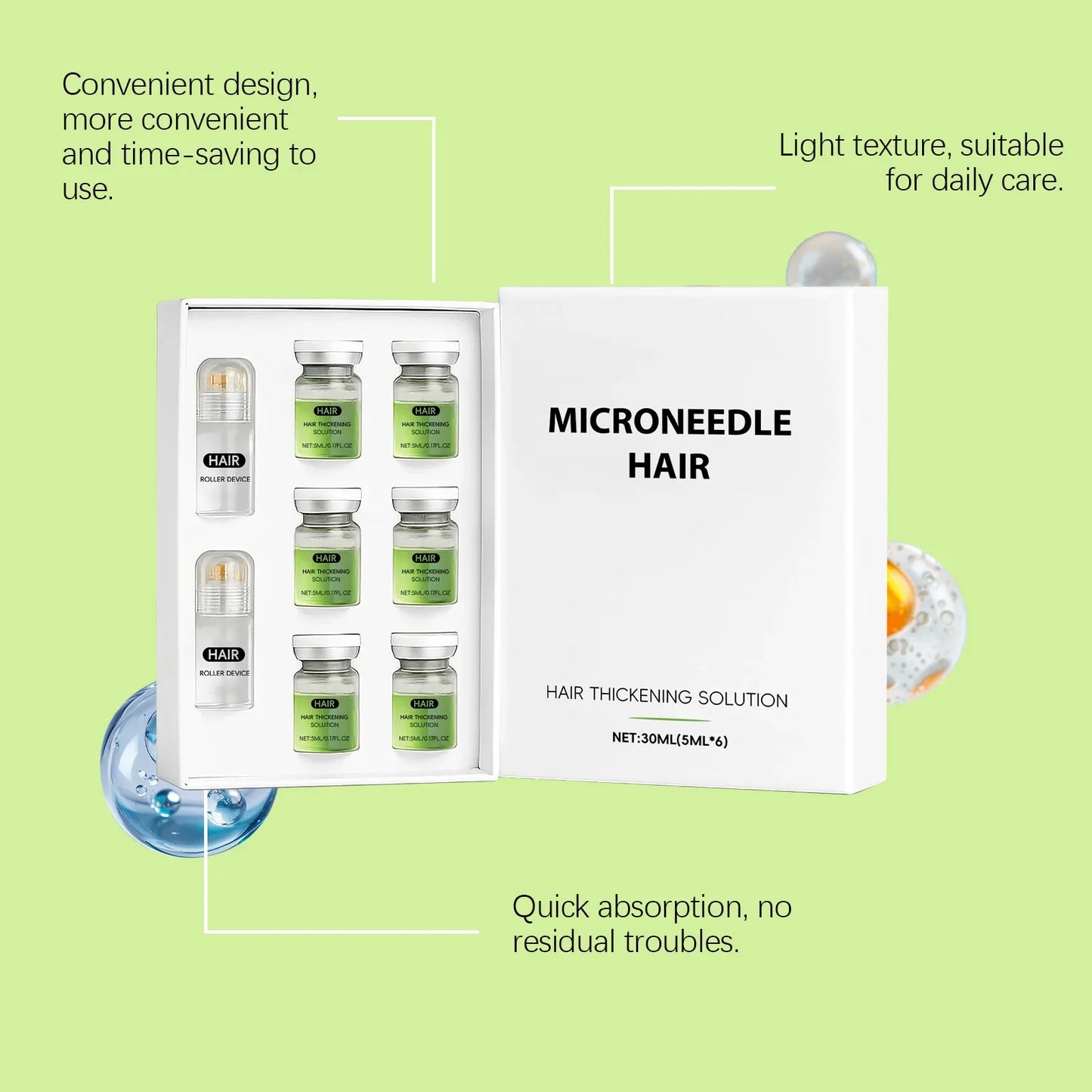 Anti-Hair Loss Scalp Care Roller Serum Kit Nourishes Roots Strengthens Hair Prevents Baldness Daily Care Pi-Mart