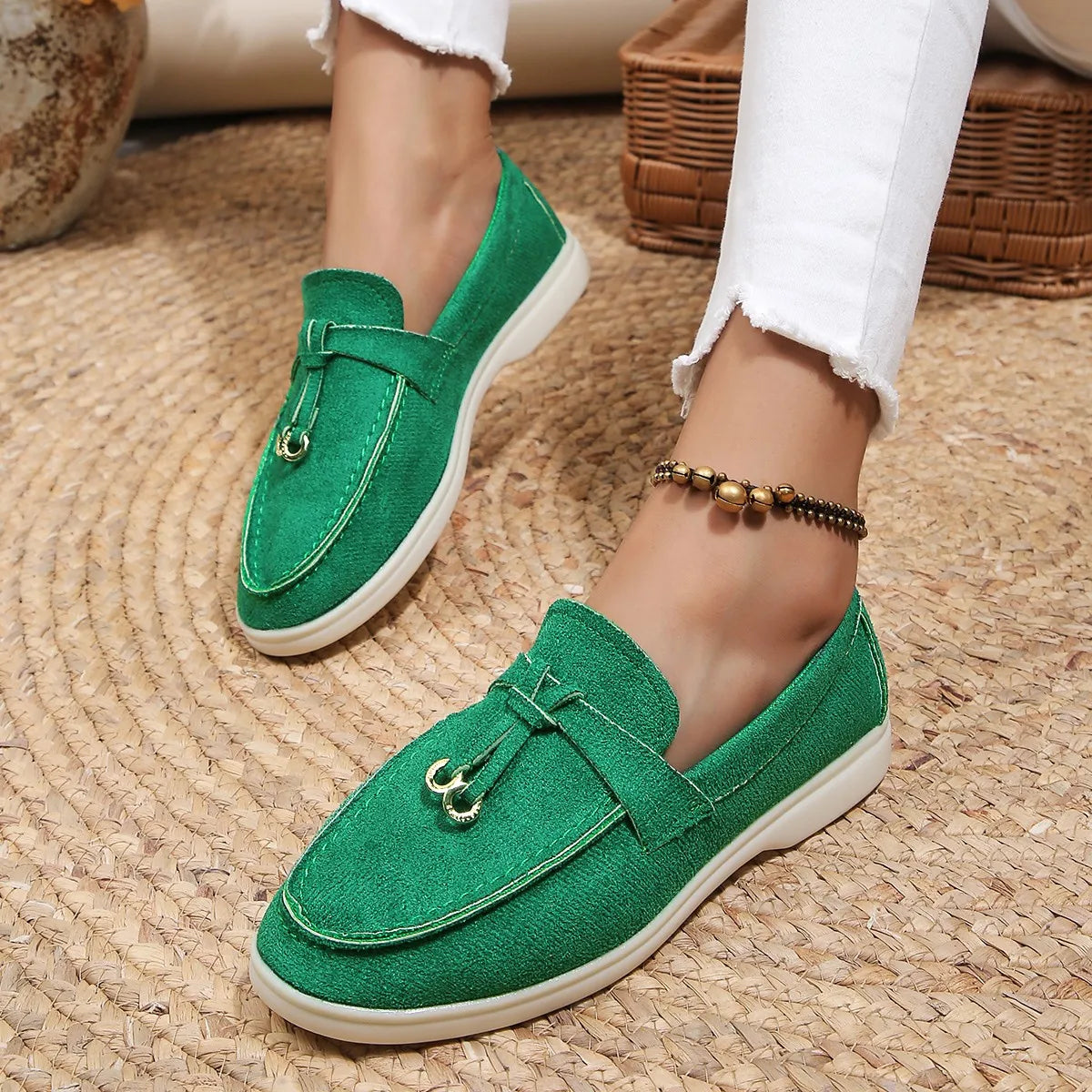 Comfortable Spring and Autumn New Large Size Soft Sole Women's Shoes British Style Fashion Flat Shoes Comfortable Casual Shoes Pi-Mart