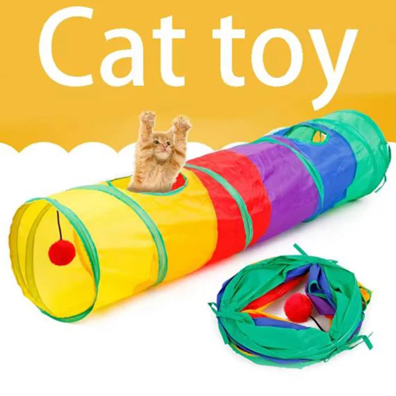 Cat Tunnel Pet Tube Collapsible Play Toy Indoor Outdoor Kitty Puppy Toys for Puzzle Exercising Training Pi-Mart