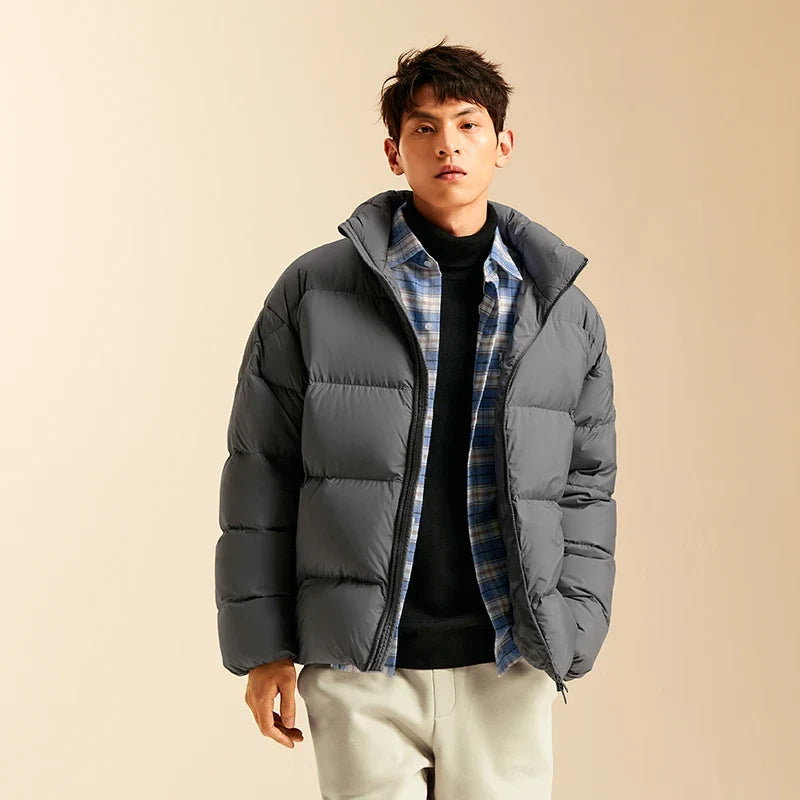 Semir Down Jacket Men Winter Three-proof Windproof Waterproof Stain Resistant Thick Stand Collar Puffer Coat Lightweight Warm LadyShow.Store