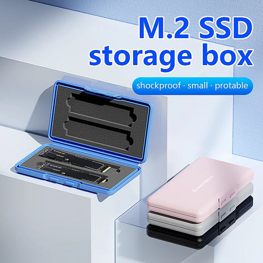 4-Slot M.2 SSD Case Storage Case 2280 SSD Enclosure Bag for SSD Case SATA NVme Hard Disk Box for SSD Shockproof Portable Box Pi-Mart