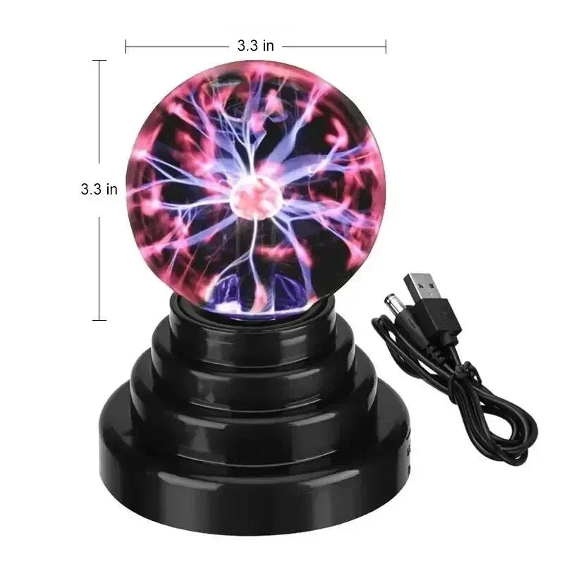 3/4/5/6 Inch Magic Plasma Ball Lamp LED Atmosphere Night Light Only Touch Sensitive Glass Plasma Light Bedroom Decor Kids Gifts LadyShow.Store