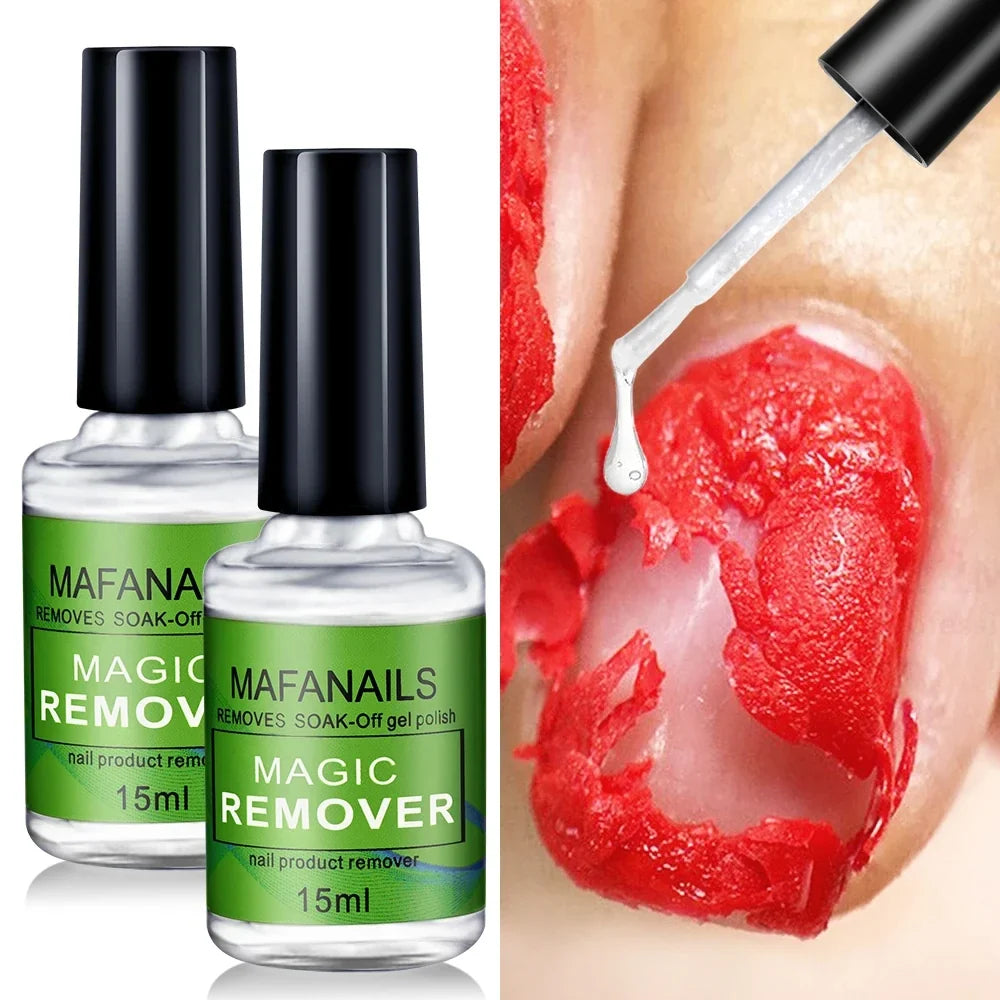 MAFANAILS 15ml Magic Remover Nail Gel Polish Remover UV Gel Polish Fast Remove Semi Permanent Varnish Polish Cancel Glue 15&ml Tri Light Beauty