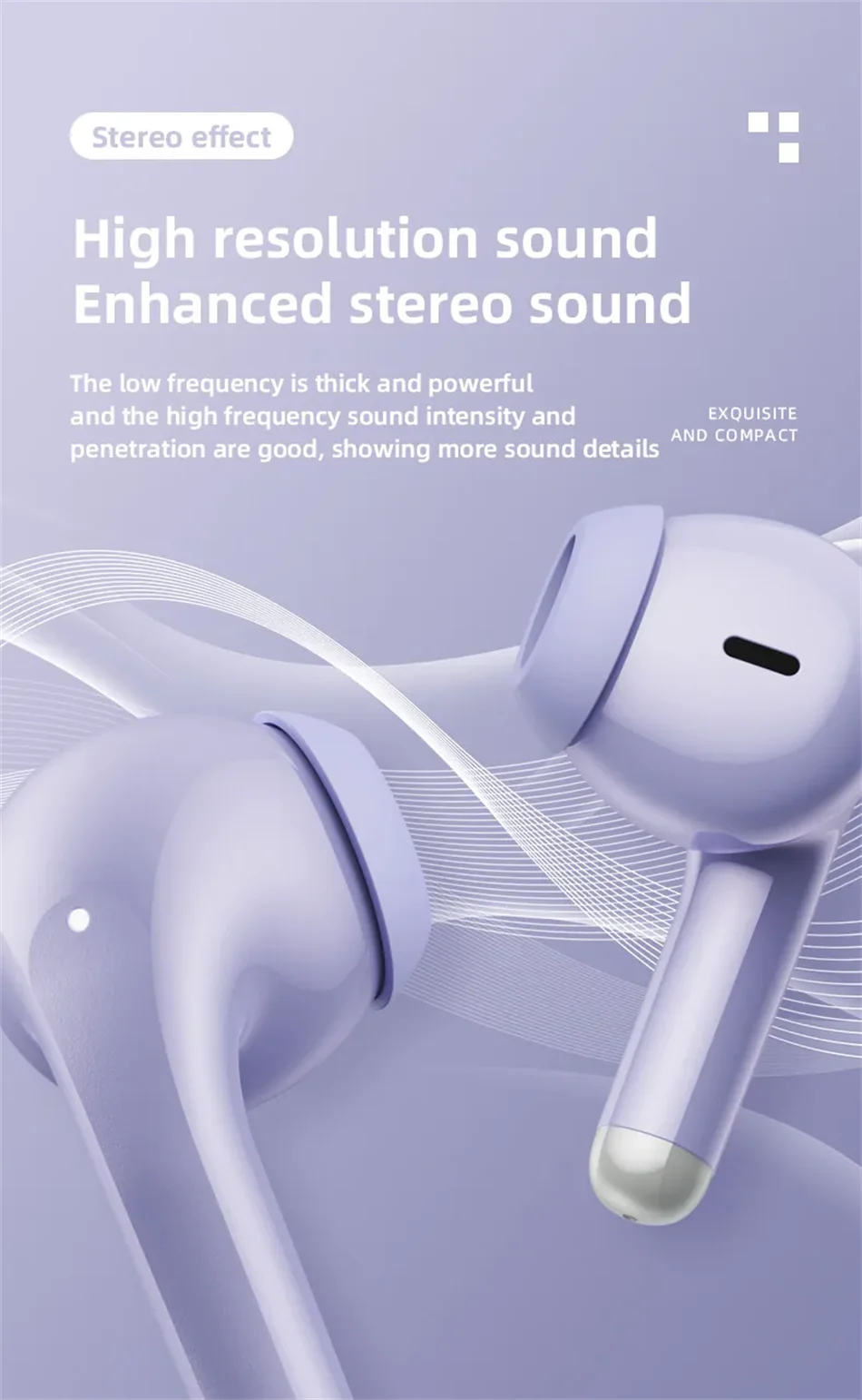 Lenovo LP40 Pro TWS Bluetooth 5.4 Wireless Headphones HiFi Stereo Earphones Gaming Sports Touch Control HD Call With Mic Earbuds Pi-Mart