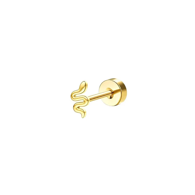 Bobisty 1pc Earrings Surgical Stainless Steel Earrings for Women Dainty Flat Back Earring Stud Hoop Cartilage for Sensitive Ears Pi-Mart