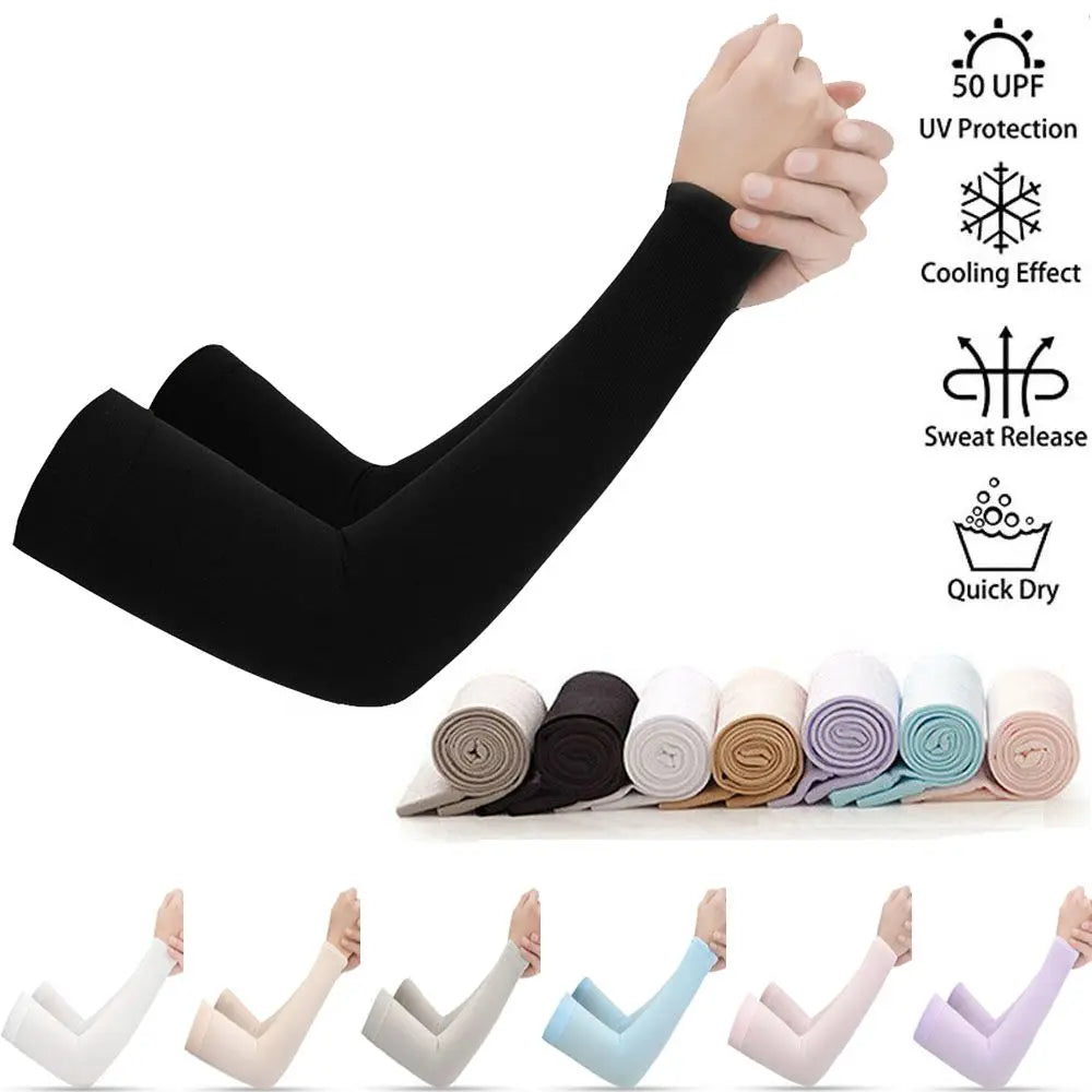 2Pcs Arm Sleeves Warmers Sports Sleeve Sun UV Protection Hand Cover Cooling Warmer Running Fishing Cycling Pi-Mart