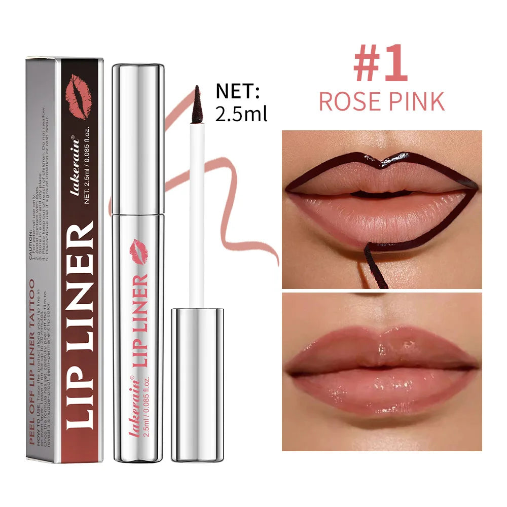 Waterproof Lip Liner Peel Off Tattoo Lipgloss Waterproof Long Lasting Matte Lip Tint Brown Contour Tear-off Lips Stain Cosmetic Tri Light Beauty