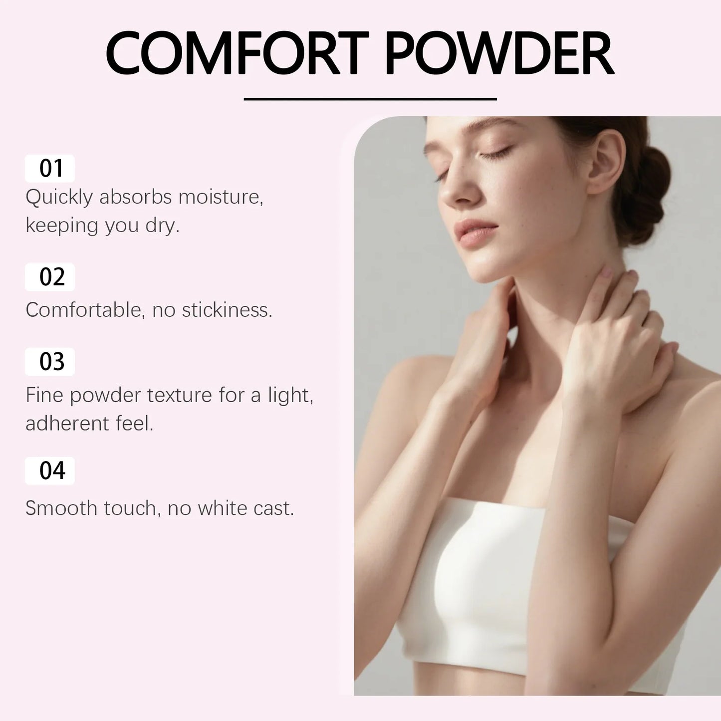 OceAura Body Powder Anti Sweat Armpit Groin Smooth Skin Soothing Comfortable Refreshing Odor Eliminator Anti Chafing Powder 100g Pi-Mart
