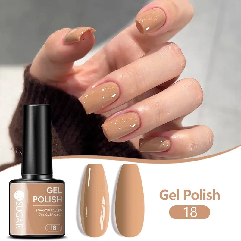 UR SUGAR 7ML Nail Gel Fresh Macaron 107 Colors All For Manicure Semi Permanent Soak Off LED UV Long-Lasting Nail Art Varnish Tri Light Beauty