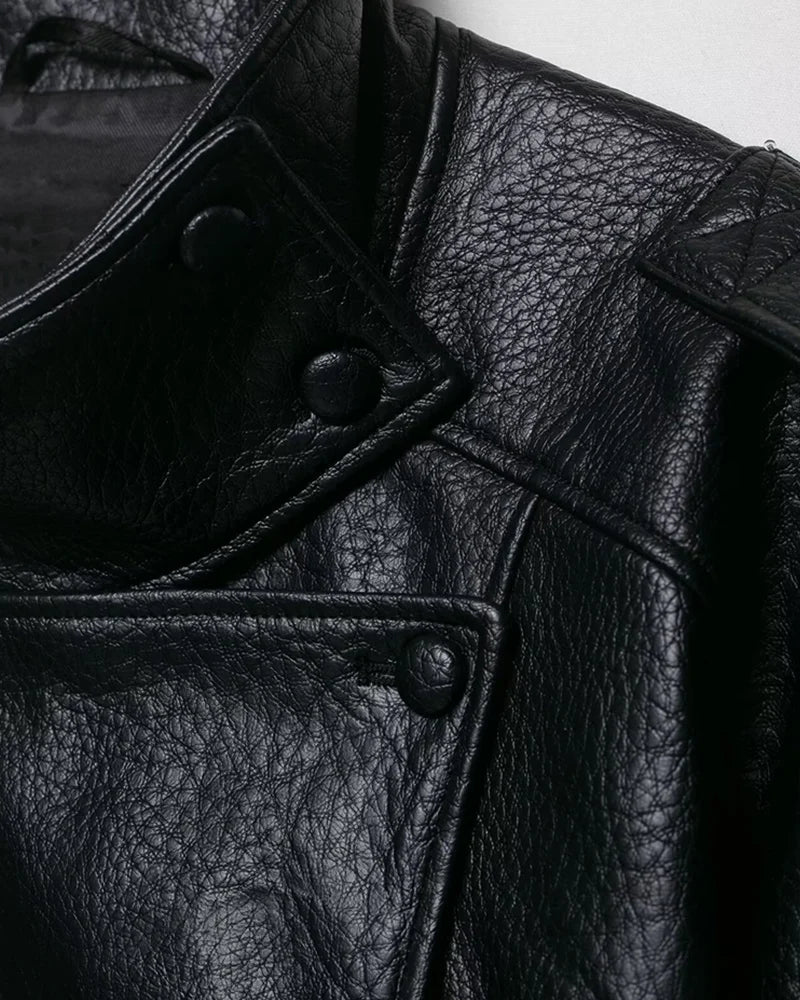 Women's Faux Leather Jacket New Fashion Long Sleeve Versatile Jacket Personality Chic Women Coat Autumn Winter Ladies Outerwear LadyShow.Store