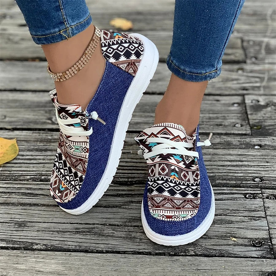 Spring and Autumn Fashion New Women's Round Toe Walking Shoes Color Matching Casual Comfortable Shallow Mouth Thick Sole Sneaker Pi-Mart