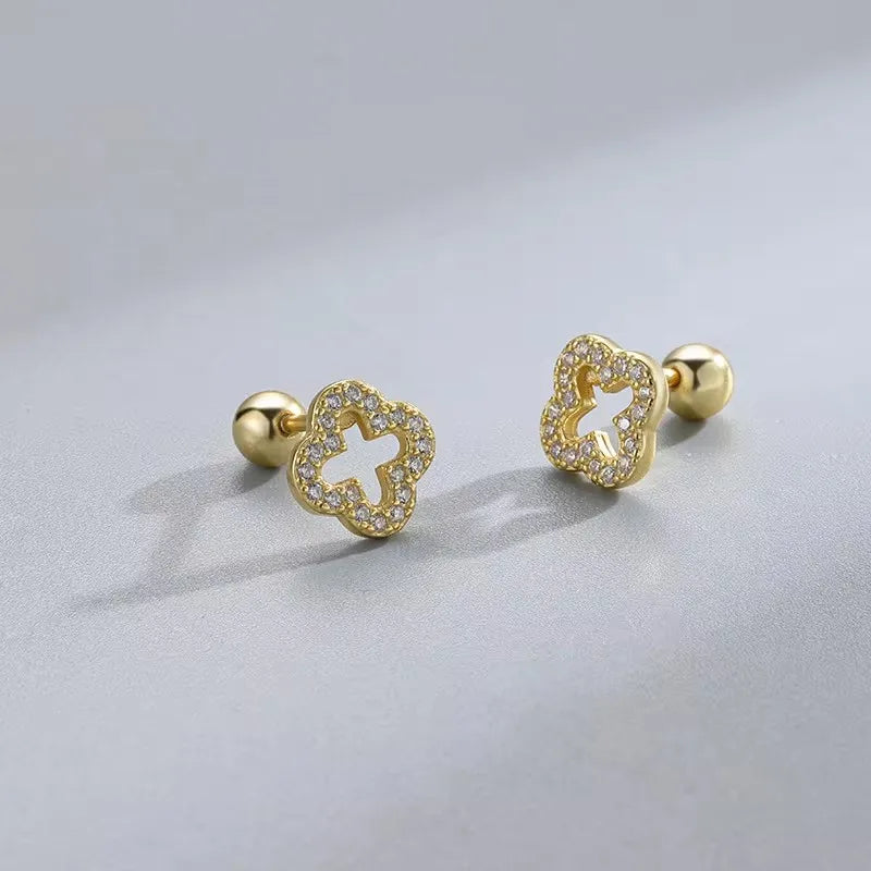 New Fashion Heart Stud Earrings for Women Hypoallergenic Screw Cartilage Helix Earring Girls Piercing Accessories Jewelry Gifts Pi-Mart