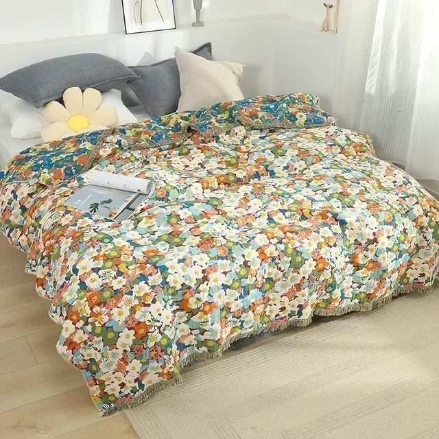 Nordic Throw Blanket For Beds Cotton Double Sided Sofa Cover Sofa Cushion Soft Blanket Leisure Bedspread Four Seasons Thin Quilt Pi-Mart