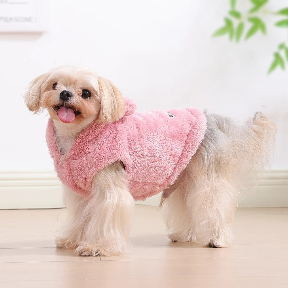 Soft Fleece Pet Dog Clothes Cute Hoodie Coat For Small Medium Dogs Cats Autumn Winter Puppy Hooded Jacket Sweater Pug Apparel Pi-Mart