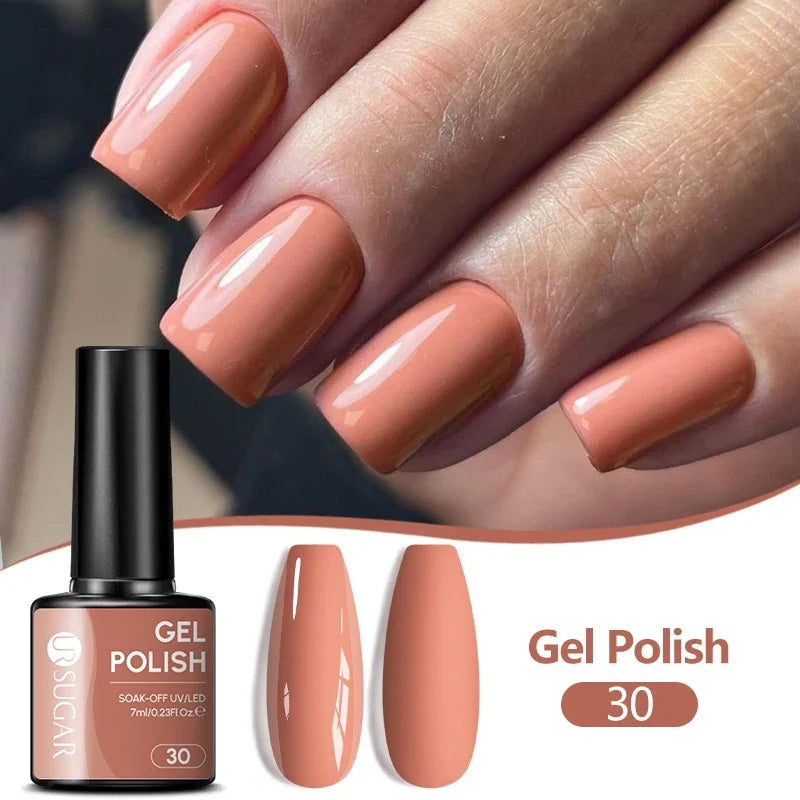 UR SUGAR 7ML Nail Gel Fresh Macaron 107 Colors All For Manicure Semi Permanent Soak Off LED UV Long-Lasting Nail Art Varnish Tri Light Beauty