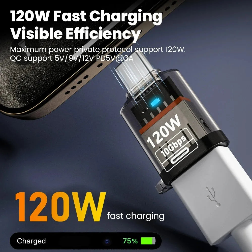 120W USB 3.2 to Type C OTG Adapter Fast Charging 10Gbps Data Audio Transfer For MacBook iPad iPhone 15 16 17 Huawei Xiaomi PC Pi-Mart