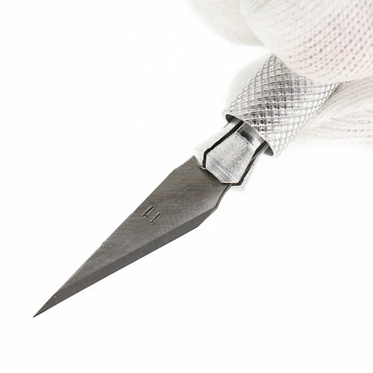 Engraving Non-Slip Metal Knife Kit + 40/10pcs #11 Blades Cutter Craft Knives for Mobile Phone PCB Repair Hand Tools Pi-Mart