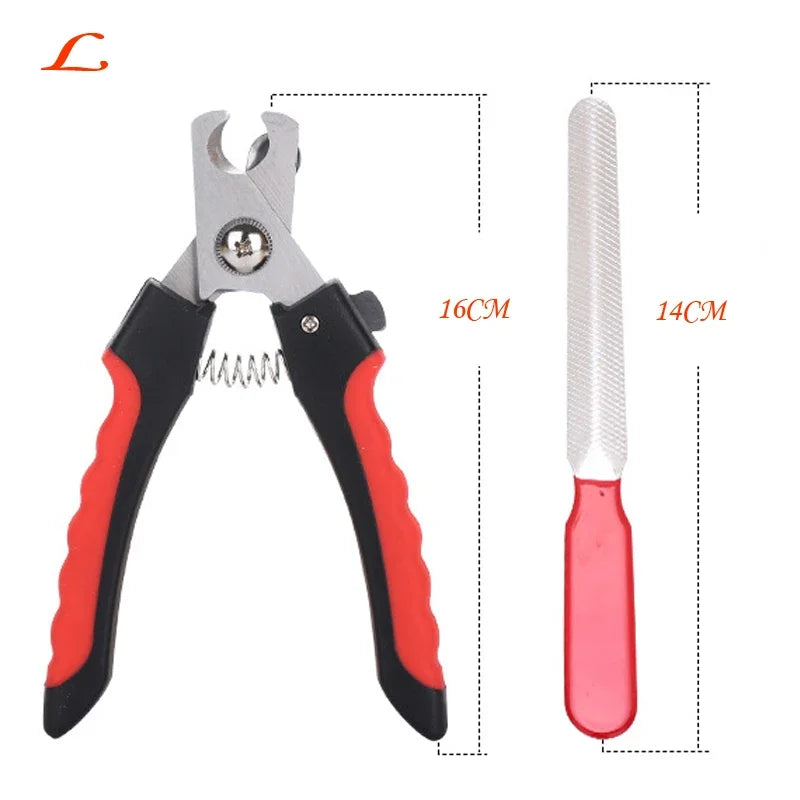 Pet Nail Clippers with Sickle Large Dog Nail Clippers Nail Clippers Multifunctional Teddy Cat Stainless Steel Grooming Scissors Pi-Mart
