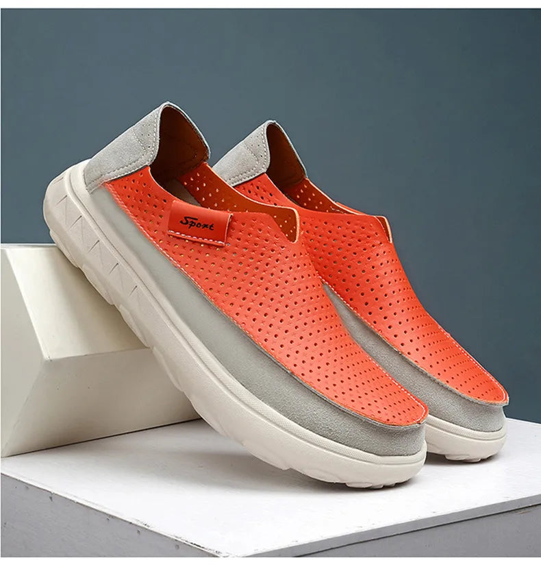 2026 New Men's Casual Shoes Fashion Comfortable Men's Shoes High Quality Leather Men Driving Shoes Handmade Flat Shoes Size 46 Pi-Mart