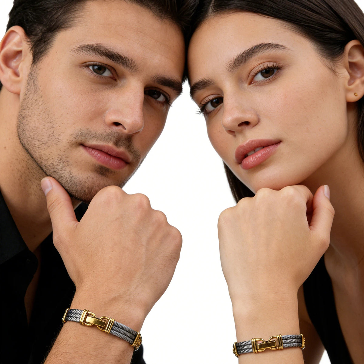 Unisex Stainless Steel Cable Bracelet: Designer-Inspired Twisted Cable, Classic and Elegant, with a Stainless Steel Clasp Pi-Mart