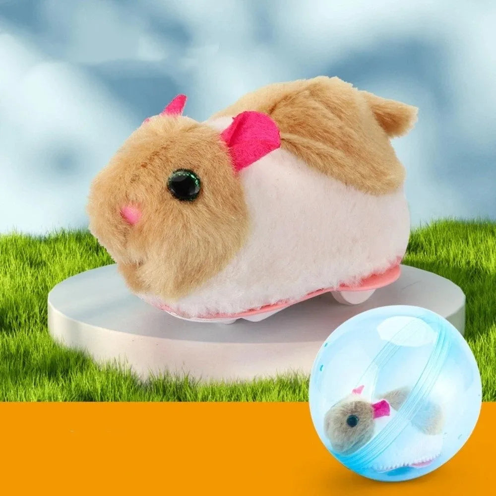 Transparent Cat Chasing Ball Built-in Plush Animal Plastic Interactive Cat Toy Realistic Rabbit Hamster Chasing Ball Pi-Mart