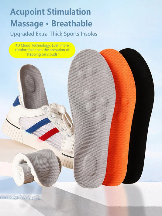 Latex Sport Insoles Soft High Elasticity Shoe Pads Orthotic Breathable Deodorant Shock Absorption Cushion Arch Support Insole LadyShow.Store