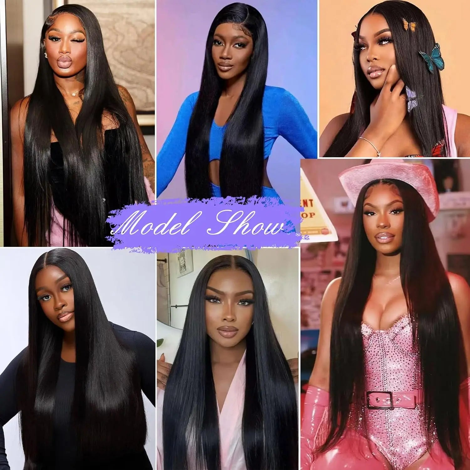 13x6 Lace Front Wigs Human Hair Pre Plucked Straight Human Hair Wig 200% Density HD Lace Frontal Wigs for Women Natural Black LadyShow.Store