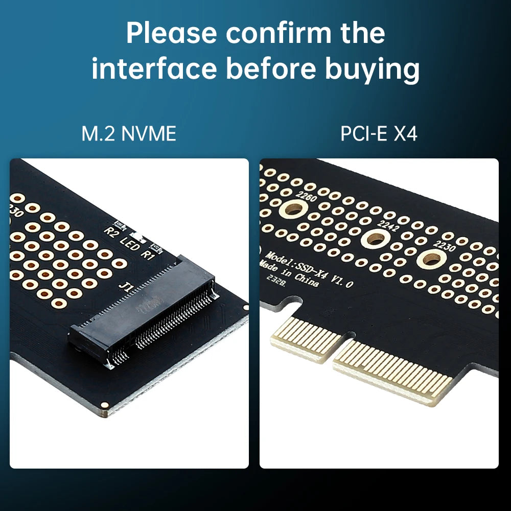 FENVI M.2 NVME to PCI-E X4 Converter Adapter M.2 NVME SSD M Key Expansion To PCIE X4 X8 X16 Card Riser for 2230/2242/2260/2280 Pi-Mart