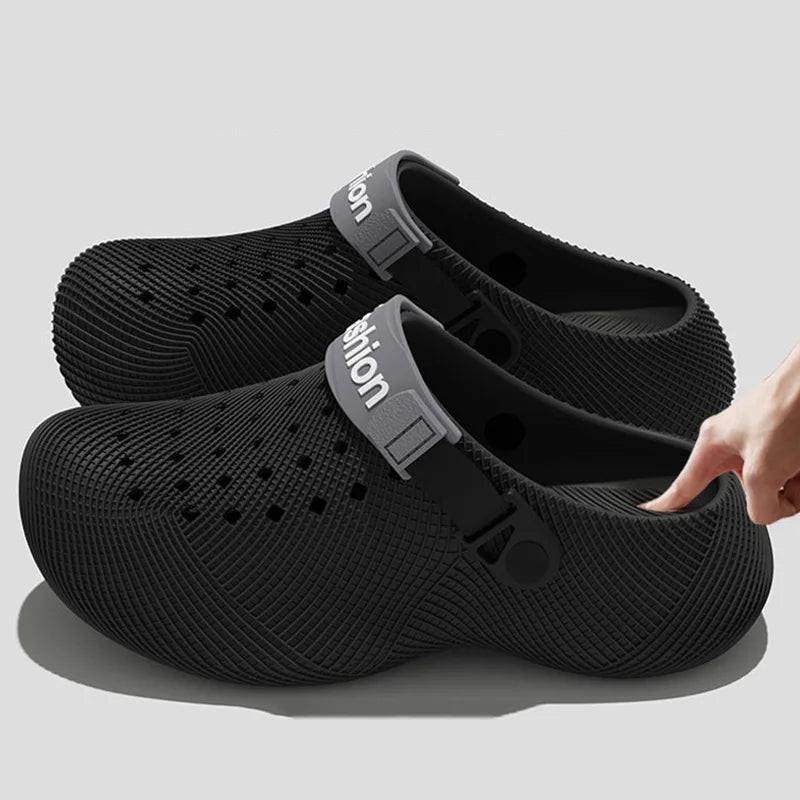3D Design Chunky Platform Sandals Men 2026 Summer Slip On Non Slip Sport Sandals Men Outdoor Thick Bottom Eva Slippers Beach Pi-Mart
