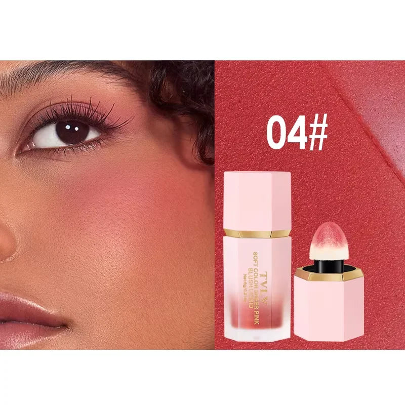 3-Color Matte Liquid Powder Blusher Easy to Apply Durable Waterproof Powder Blusher Sponge Brush Head Tri Light Beauty
