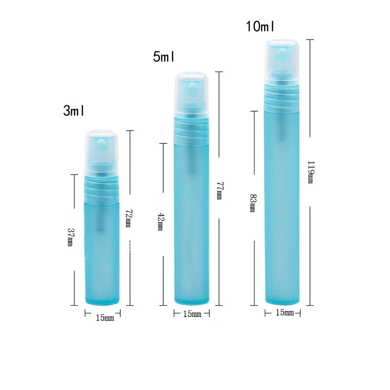 5Pcs Frosted Plastic Perfume Bottles Fine Mist Spray Bottle with Atomizer Pumps for Perfume Essential Oil Other Beauty Product Tri Light Beauty