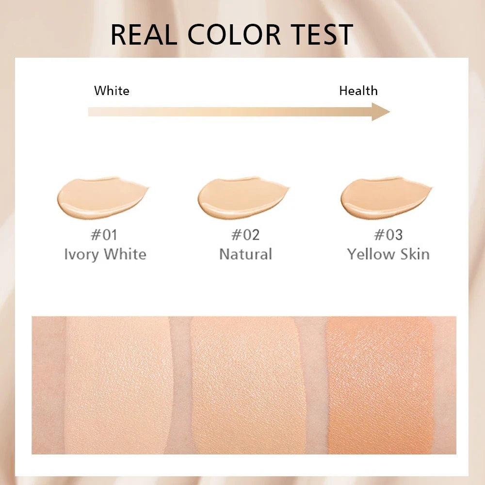 Liquid foundation naturally covers flaws without sticking powder, plain face cream, transparent foundation, conceals blemishes LadyShow.Store