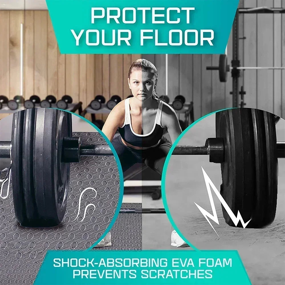 4~20Pcs Puzzle Fitness Mat, Eva Interlocking Foam Floor Tiles for Home Gym, Home Gym Equipment Mat, Non-Slip Floor Mat for Kids Pi-Mart
