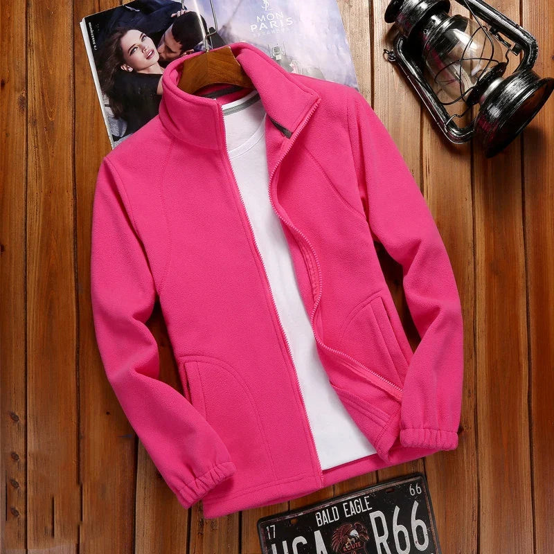 2023 New Winter Women's Zipper Cardigan Sweatershirt Warm Coral Fleece Jacket Ladies Outdoor Running Polar Fleece Coat Clothes LadyShow.Store